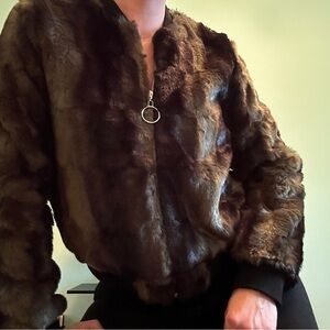 Zara Faux Fur Bomber Jacket